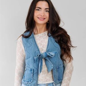 Storia Blue Quilted Denim Vest